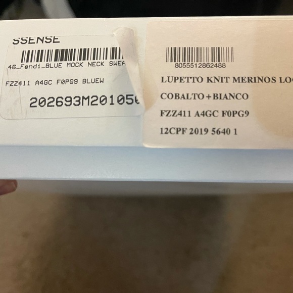 Men’s “Forever Fendi” Mock Neck Sweater Sz. 46 (S) - Picture 3 of 7